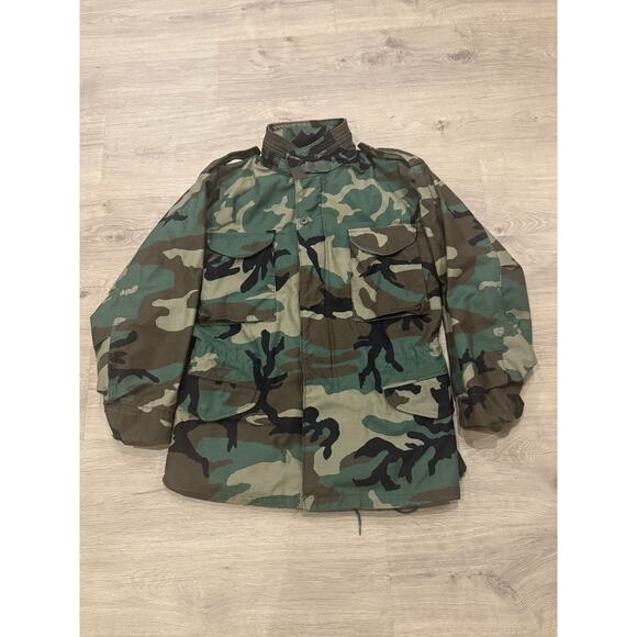 US Army M65 Field Jacket Medium Regular Woodland Camo Cold Weather Coat - Picture 1 of 6